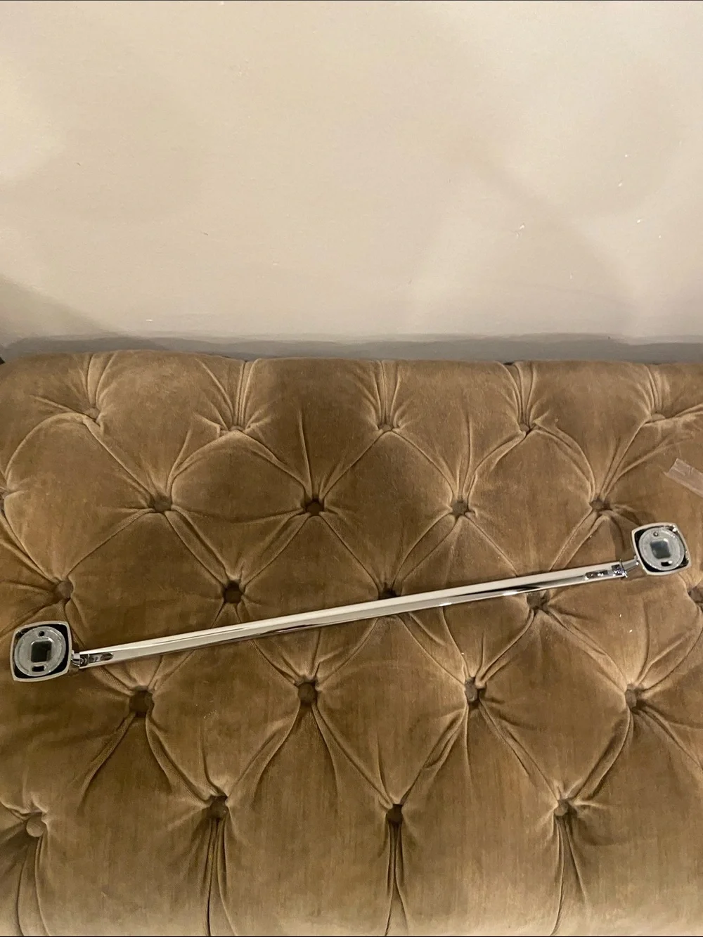 Polished Silver Wall Hook Bar - Modern Single Rail 26in long
